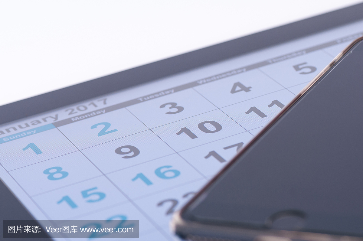 5、日歷配智能手機,新年上班時間